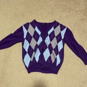 SHEIN plus curve oversized argyle pattern button cardigan